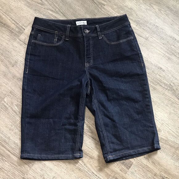 St. John's Bay Mid Length Denim Shorts ~ Sz 10A ~ Blue ~ Mid Rise ~12.5" Inseam - Picture 2 of 5